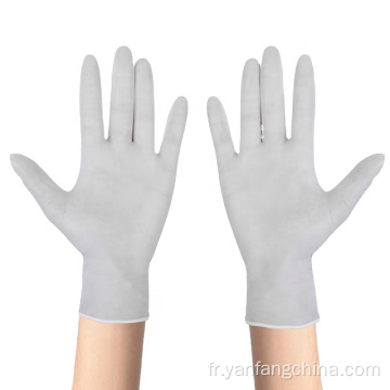 Gants de laboratoire nitrile blanc étanche hygiénique non stérile